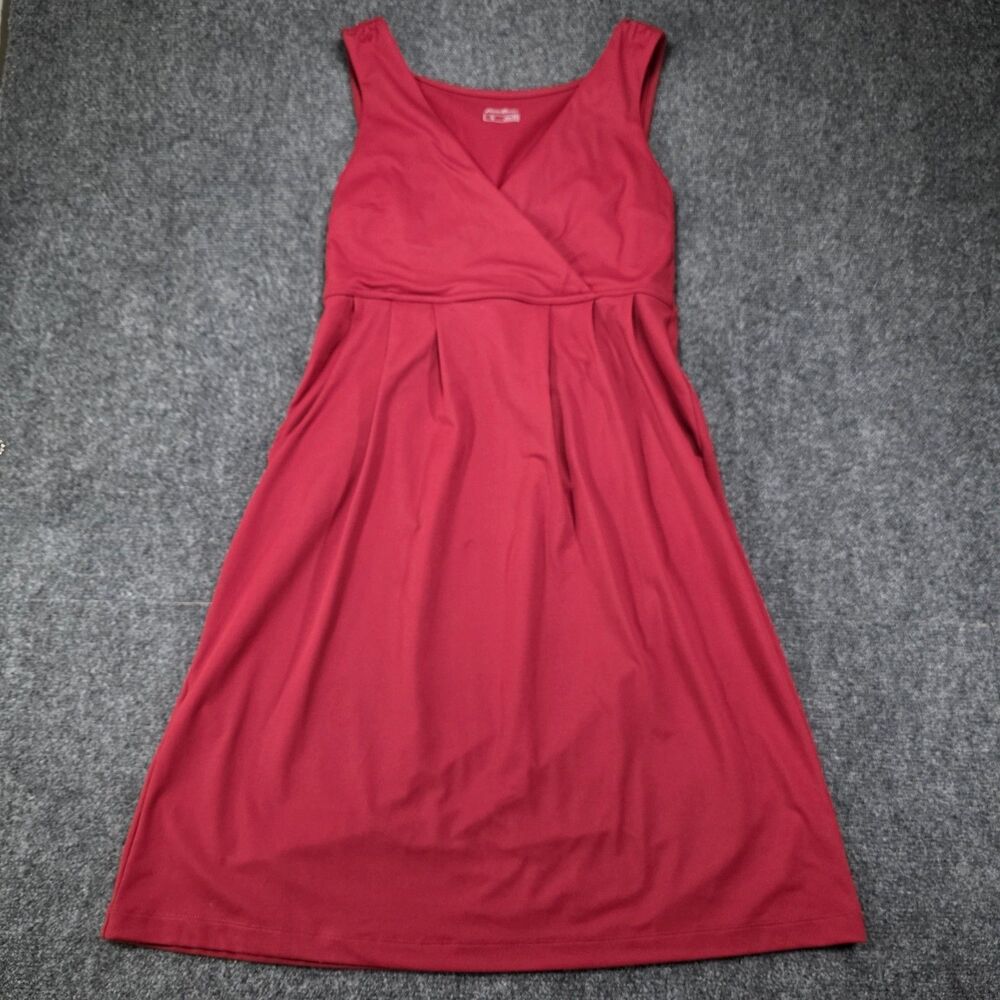 Eddie Bauer Womens Medium Aster 7 Days Crossover Dress NWT Travex Royal Red UPF